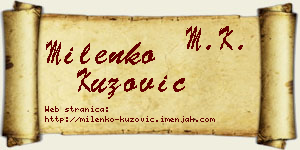 Milenko Kuzović vizit kartica